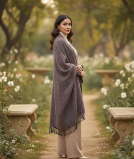 Elegant Brown Winter Shawl