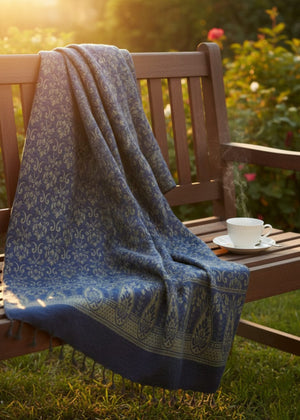 Women’s Blue Printed Shawl